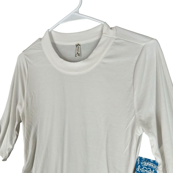 Intimately Free People NWT Women’s M Medium White Ribbed Top Crew Casual - Picture 7 of 11